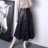 Röcke 2022 Leder Frühling echter Schaffellrock Luxus-Trend Frauen A-Line Streetwear TF3950