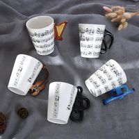 Кружки крупные творческие керамические музыкальные ноты слизистой чашки для инструментов кофейная чашка офис INS Mug