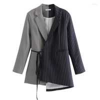 Women' s Suits Spring Autumn 2022 Loose Black Striped Sp...