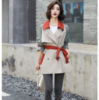 Casacos de trincheira feminina Primavera Autumn Roupas femininas Casaco de lazer coreano Loose Contraste Color Ladies Wind Outerwear