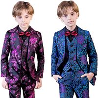 Yuanlu 5pcs Blazer Çocuklar İçin Eritme Çocuk Resmi Kostüm Kıyafet Bebek Giysileri Parti Düğün Prens245E için İngiliz Tarzı