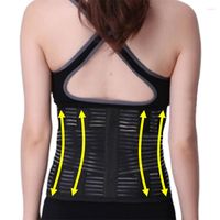 Taillenstütze 4 Metallstangen Beschützer Rückengürtel Lendenwirbelsäule Klammer Frauen orthopädische Haltung Korrektor B014