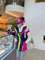 여자 트렌치 코트 여성 겨울 면화 2022 컬러 매칭 캡 길이 느슨한 두꺼운 따뜻함