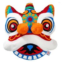 Capa de travesseiro decorativo tradicional chinês de dança de leão bordado sofá -cama carro de cama