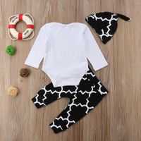 Kleidungssets geborener Kinder Baby Boy 3PCS Kleidung Giraffe Jumpsuit Strampler Hosen Hut Outfits Set Set