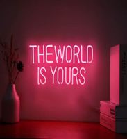 Le monde est à vous des signes néon pour la chambre de chambre à coucher murale décor décor 2866200