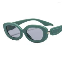 النظارات الشمسية الموضة عتيقة امرأة العلامة التجارية بيضاوية الإطار الصغير