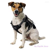 Collares de perros Arnés reflexivo de cachorros con chaleco acolchado para la mayoría de los perros Control fácil de control transpirable para el entrenamiento de malla de todo el clima