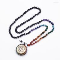 Pendant Necklaces 7 Chakra Beads Necklace Handmade Orgone Cr...