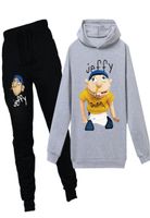 Teenmiro Cartoon Jeffy Kids Sport Costume Boys Vêtements Boys Sets Girls Sweatshirt Hooded Pantal