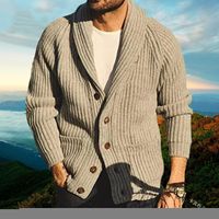 Erkek Sweaters Sweater Uzun Kollu Düz Renk V Boyun Erkekler Hardigan Tek Göğüslü Düğme Kış Sonbahar Örgü Külot Ceketler 221105
