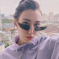 선글라스 2022 독특한 패션 림리스 히피 스타일 여자 남자 날개 모양 안경 깃털 태양 안경