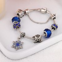 Link -B￤nder Royalblue Charm Armband f￼r Frauen DIY Kristallperlen M￤dchen Schneeflocken Armreifen Geschenke Freund Drop