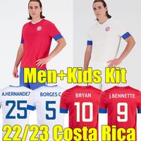 2022 Costa Rica Soccer Jerseys Coupe du monde Bryan Borges A.Contreras 22 23 Vargas Duarte A.Contrera Venegas J.Campbell Torres Calvo Bennette Men Kids Kit Kit Football Shirts