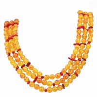 قلادة أزياء الطبقات سلسلة قلادة جولة Bodhi Bead Fire Resin Golden Ambers الصلاة فو بسر الشمع الطبيعية مجوهرات المجوهرات A730