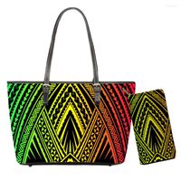 Akşam çantaları Elviswords lüks tasarım çanta polinezya kabileleri kadın cüzdanlar ve çantalar için omuz baskısı özel tote çanta cüzdanı
