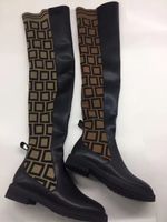 Осенние зимние женские носки для ботинки Soft Cowhide вязаная эластичная платформа дизайнер с высокой кожаной кожами Lady Lady Shoe Flat Women Shoes Seire 35-41-42 с коробкой