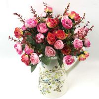 Decorative Flowers Elegant Artificial Silk Rose 21 Heads Flo...