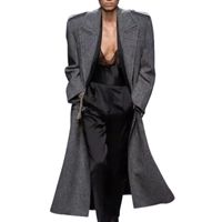 22SS Women Wool Wool Vintage Tweed Coats مصممة مزيج أطول من السترة PeCoat سترة مصممة Milan Runway Brand Luxury Designer Outerwear Letter Tops Tops Tops Tops