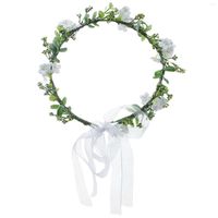 Dekoratif Çiçek Çiçek Taç Boho Yeşil Yaprak Başı Çelenk Kız Gelin Çiçek Nedime Başlıkları Düğün Po Dersler