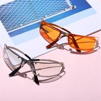선글라스 UV400 펑크 고글 안경 여자 태양 안경 y2k 남성용 음영 주위에 랩