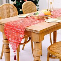 Christmas Decorations Polyester Table Runner Flag Decoration...