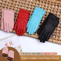 Cinq doigts gants gants pour enfants pour enfants Highend véritable en cuir de mouton hiver hiver des femmes au vent chaud mittens 221107
