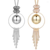 Anh￤nger Halsketten 2022 Ankunft Frauen Quasten Charm Pullover Kette Langer Perlen Halskette Gold Silber plattiert Mode Schmuck Geschenk