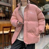 Erkekler Down Cıhlamalı Mektup Grafik Erkekler Kış Palto Stand Yakası Büyük Boy Parkas Kore tarzı Erkek Yastıklı Sıcak Ceketler