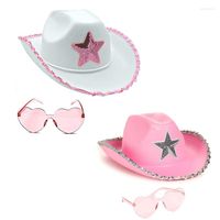 Beralar Cowgirl Hats Yıldız Kadınlar Bachelorette Party Cowboy Props Cosplay için Doğum Günü
