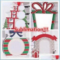 Noel Süslemeleri Ups Sublimasyon Beyaz Boş Metal Noel Dekorasyonları Isı Transferi Noel Baba Kolye Diy Ağaç Süsleri G DHNBF