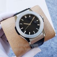 Calendrier en acier inoxydable montres pour hommes cadran mécanique U1 verre saphir verre caoutchouc bracelet de montre montre à quartz multicolore