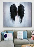 Black Angel Wings Canvas Painting Large Size Wall Picture Ar...