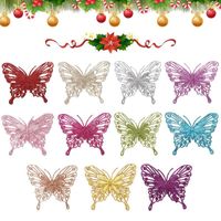 Noel dekorasyonları parıltılı altın toz yapay kelebek ağacı yıl ev Noel süsleri