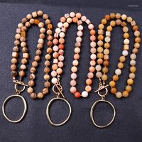 Подвесные ожерелья модные украшения натуральные камни с золотым кругом женщины богемия подарки подарки