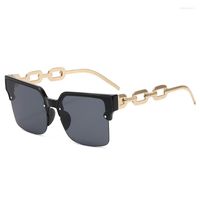 Sunglasses 2022 Women' s Modern Trend Half Frame Metal Ch...