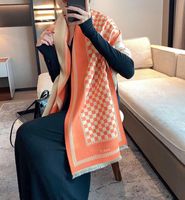 Pashmina de lenço de inverno para designers lenços quentes de xale de luxo imitação pashmina espessando duplo jacquard 180x70cm