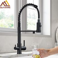Torneiras de cozinha Black Filtred Water Dual Spout Faucet Mixer Purification Crane para 221108