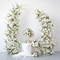 Декоративные цветы высокая луна форма белая искусственная арка цветов свадебное декор фон разорение вечеринки для вечеринки.