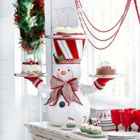 크리스마스 장식 창조적 인 산타 스낵 플레이트 눈사람 테이블 테이블 과일 케이크 스탠드 파티 캔디 음식 서비스 트레이 크리스마스 랙