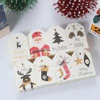 Weihnachtsdekorationen 50pcs DIY Kraft Tags Frohe Labels Geschenkpapierpapier Hang Hang Santa Claus Cards Xmas Party Vorr￤te