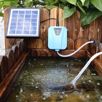 2L/Dk Güneş Powered Su Oksijen Pompası Havalandırıcı Akvaryum Pompası Evcil Hayvan Ürünleri 1 Hava Taşı ile Bahçe Göleti Dekoru