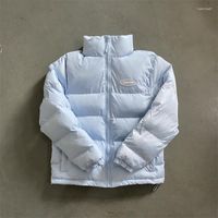 남성 스웨터 트랩 스타 스포츠웨어 하이퍼 드라이브 복음 재킷 아이스 블루 코토 겨울 따뜻한 후드 코트 크기