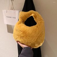 Вечерние сумки осень и зимние фальшивые меховые сумки женщины Женщины дизайнерские плюшевые леди сумочки высокие перепечки большие кошельки 2022