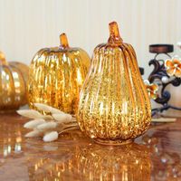 Party Decoration Glass Pumpkin Light LED luminable Halloween Decorative Lampes Fournitures pour les d￩corations d'automne de Thanksgiving