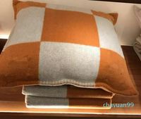 Designer - H Letter Cashmere Blanket and Pillow Cases Crochet...
