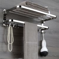 Rack asciugamani in acciaio inossidabile pieghevole da bagno mobile scaffale per bagno lucido portain stoffa accessori per ganci 221108