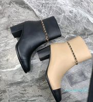 2022 Leathers Boots Platform Lug Sole Женщина -дизайнерские туфли на каблуках Черная кожаная туфли на открытом воздухе