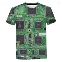 Erkek Tişörtleri Elektronik Çip Hip Hop Gömlek Erkek Kadınlar 3D Makine Baskılı Büyük Boy Tişört Harajuku Tarzı Yaz Kısa Kollu Teps