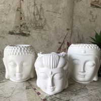 Bougies 3d béton Bouddha Head Planter Silicone Moules DIY Resin Craft Cément Pot Pot Moule Candlers Bandlers Tools Making Tools 221108